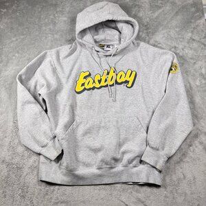 Eastbay Gold Club Hoodie Mens XL Gray Y2K Pullover Streetwear Skater Logo